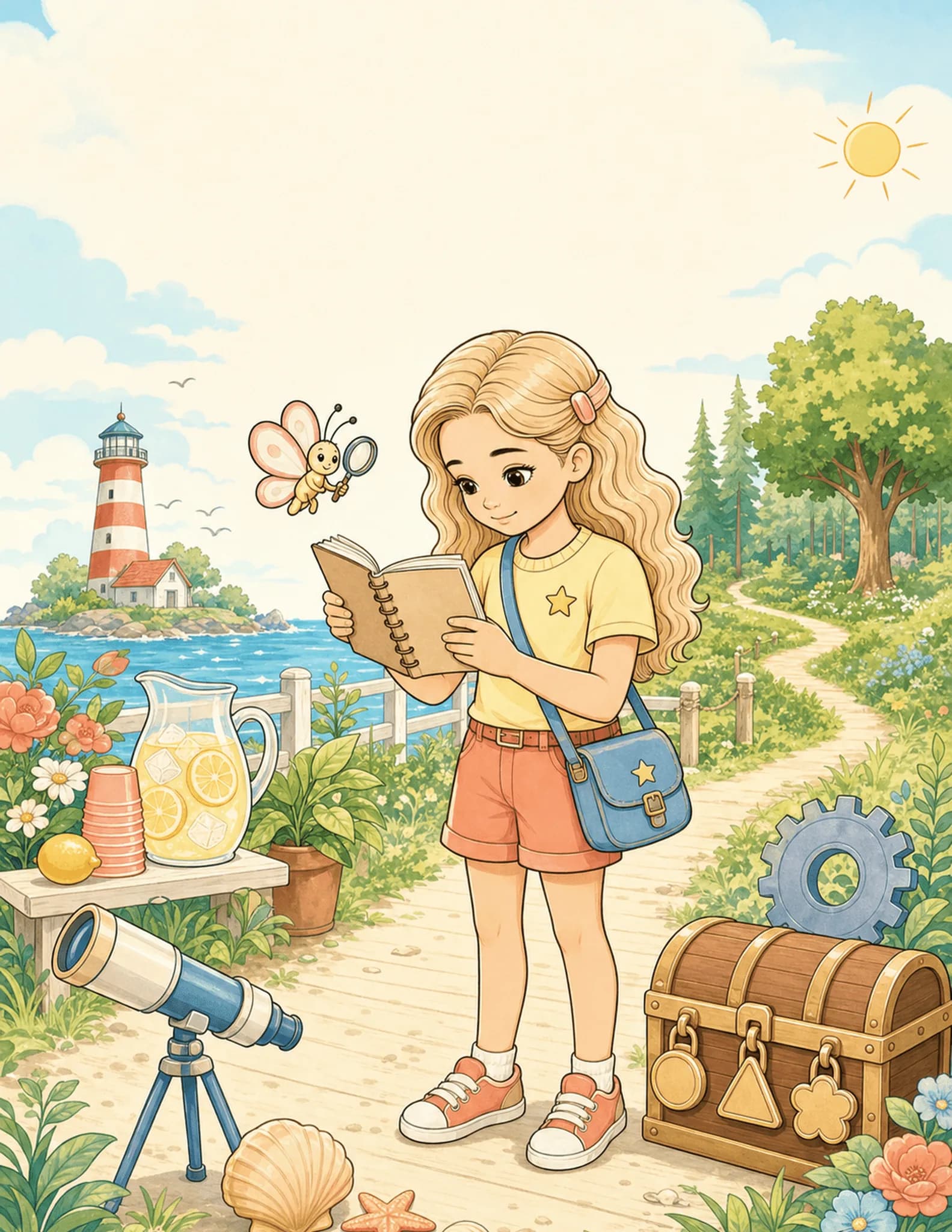 Diario de juegos Misiones de Verano para niñas, portada aventurera